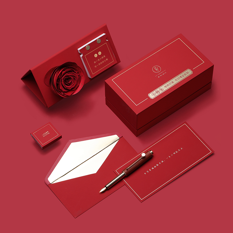 意外设计便携钢笔花信礼盒