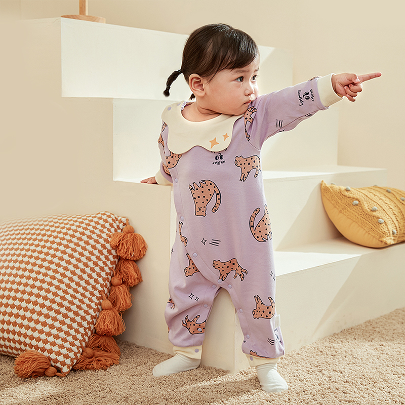 释放可爱天性，棉毛布造型领哈衣59-90cm